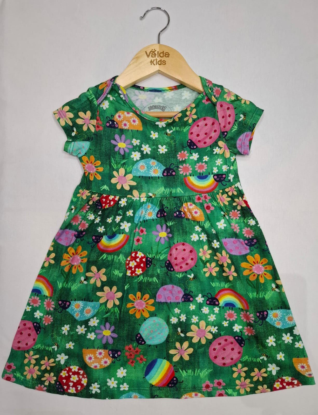 vestido infantil colorido alakazoo – joaninhas e flores