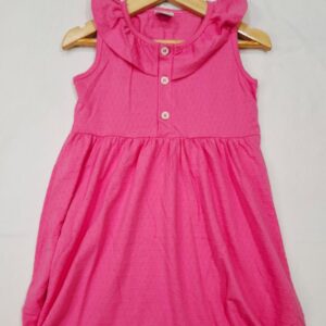 Vestido Infantil Rosa Texturizado com Botões – Alakazoo