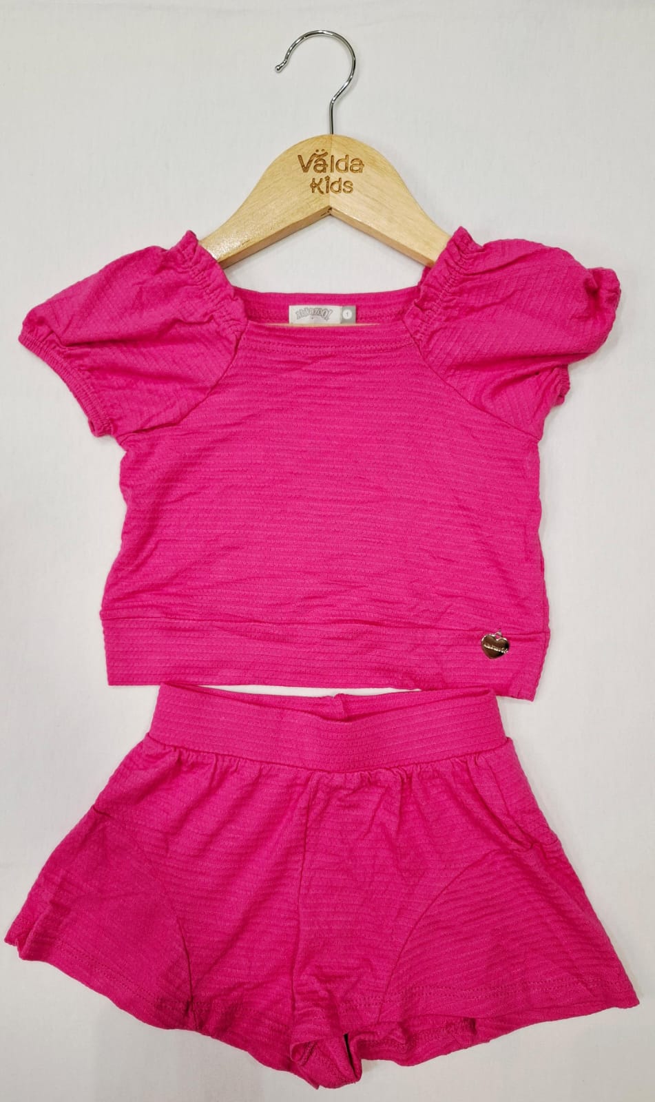 Conjunto Infantil Shorts-Saia e Blusa Texturizado - Cores da Moda para o Verão