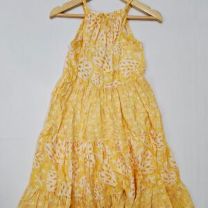 Vestido Infantil Regata Estampado Verão – Amarelo Tropical
