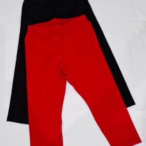 Legging Infantil Feminina Básica – Cores: Preto / Vermelho