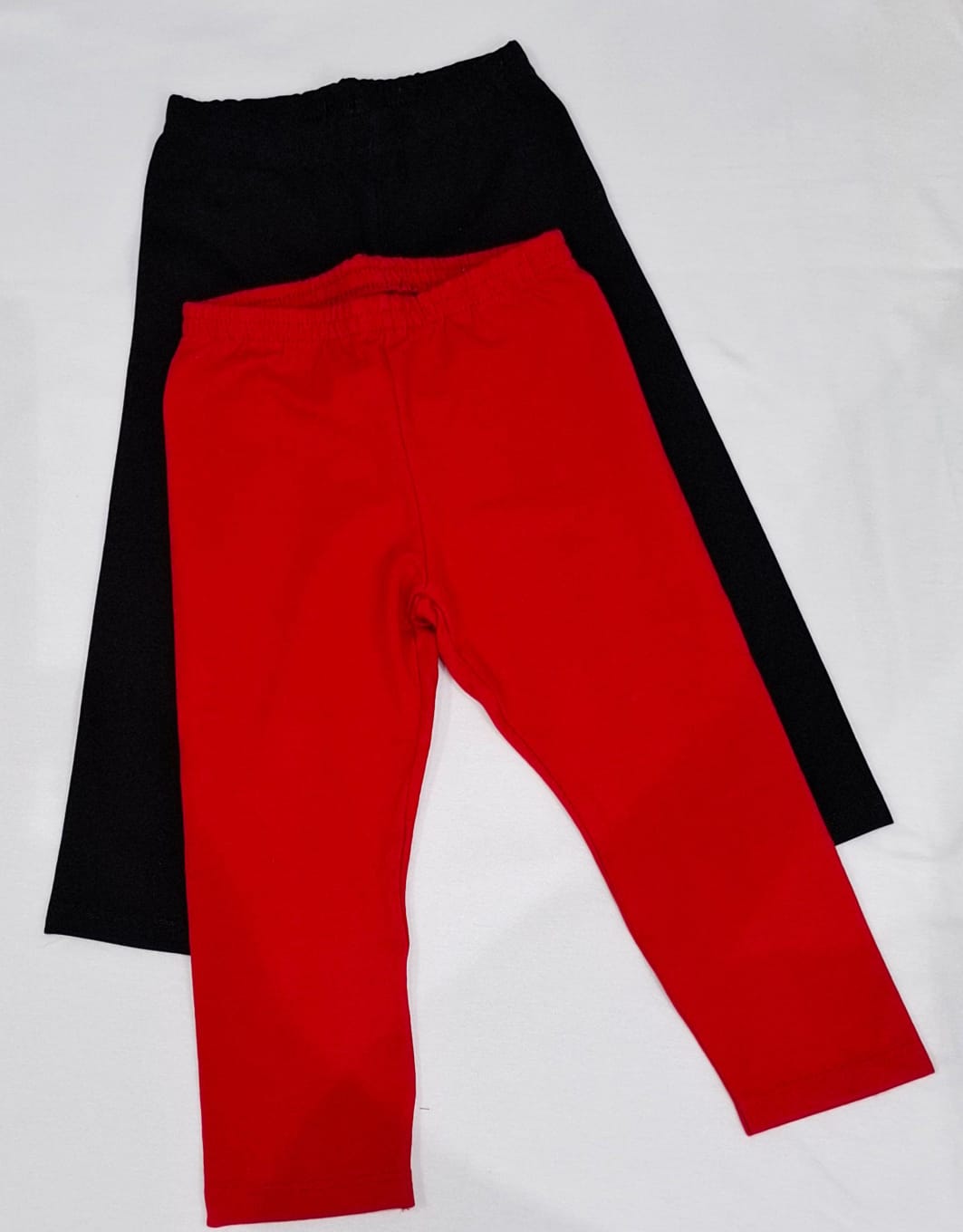 Legging Infantil Feminina Básica – Cores: Preto / Vermelho